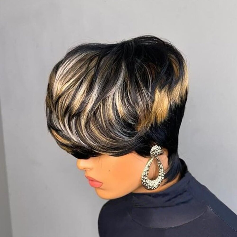 Chic Pixie Cut Human Hair Wig For Black Women Sho… - image 3